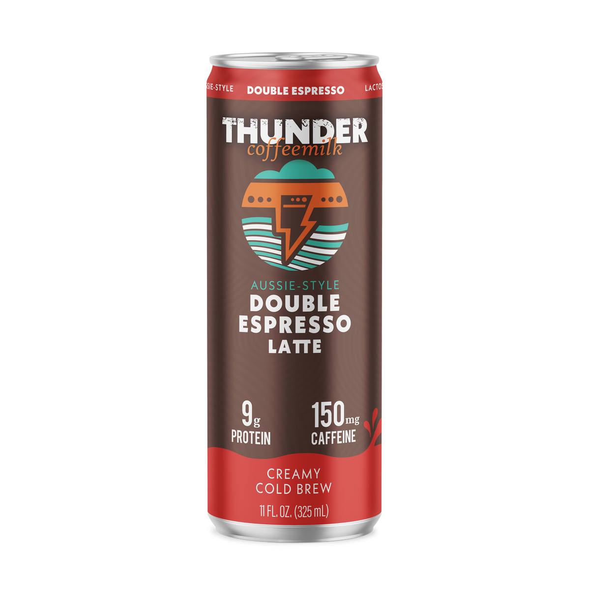 Thunder CoffeeMilk Double Espresso Latte lactose-free coffee milk can, front